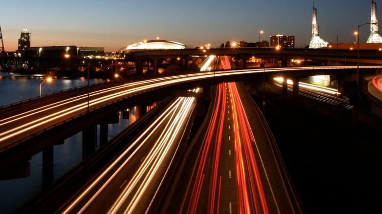 I-5 at night with car lights