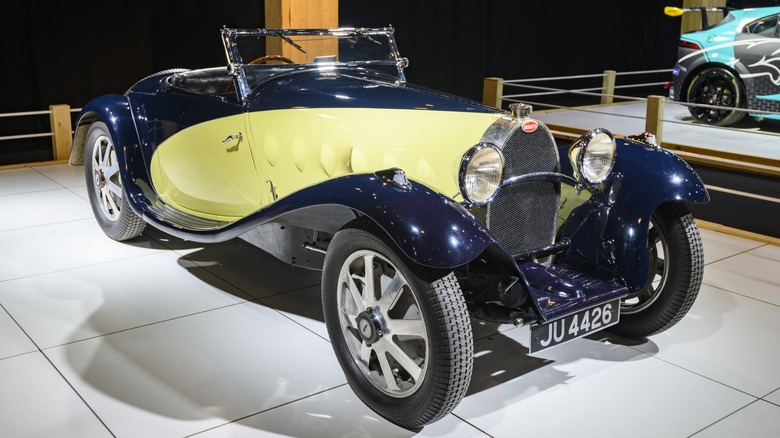 yellow Bugatti Type 55 Super Sport