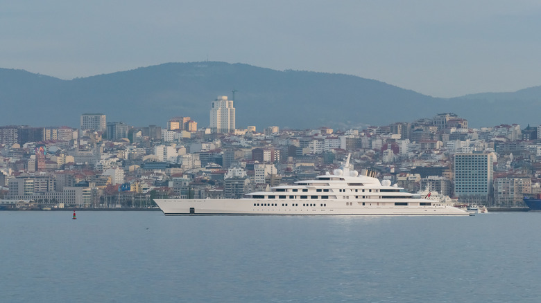 Azzam yacht in port of Vigo