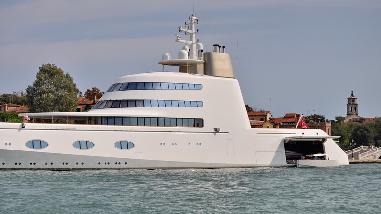 Motor Yacht A anchored in Venice, Italy