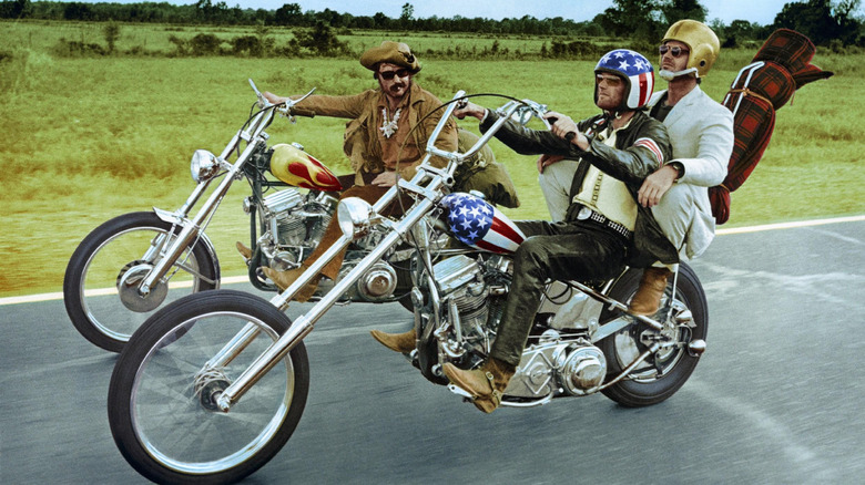 Dennis Hopper, Peter Fonda and Jack Nicholson in Easy Rider