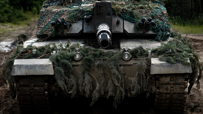 Challenger 2 in a forest location