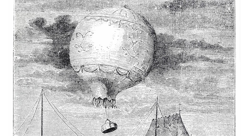 Early hot air balloon in flight