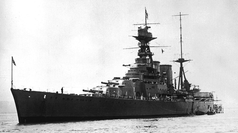 HMS Hood at sea