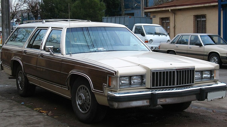 1987 Mercury Grand Marquis Colony Park station wagon on street