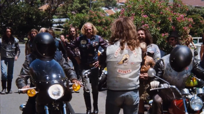 GraveDiggers riding motorcycles in 1974's Stone