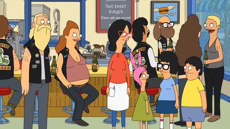 Belchers with the One-Eyed Snakes in Bob's Burgers