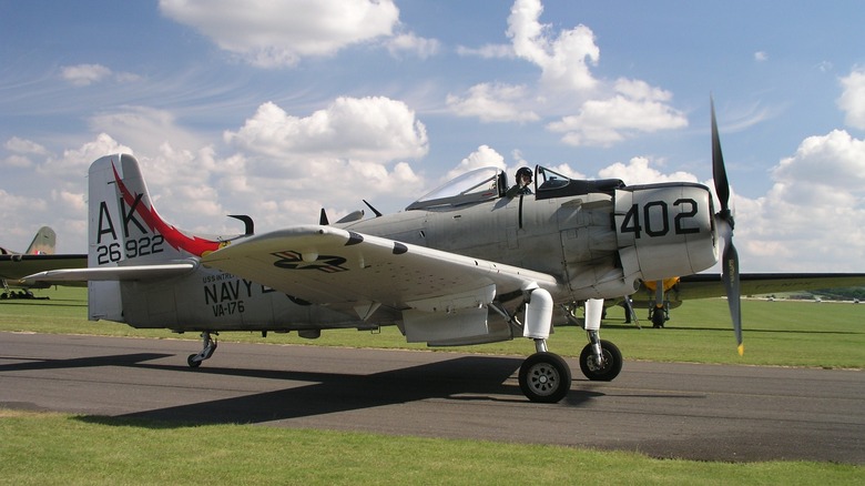 Douglas A-1 Skyraider on runway