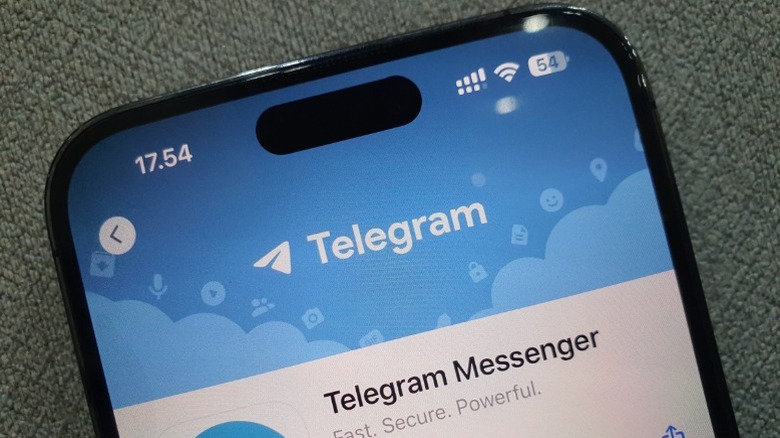 Telegram on an iPhone