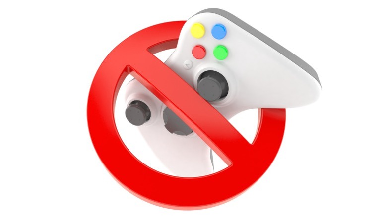 a controller in a ban icon