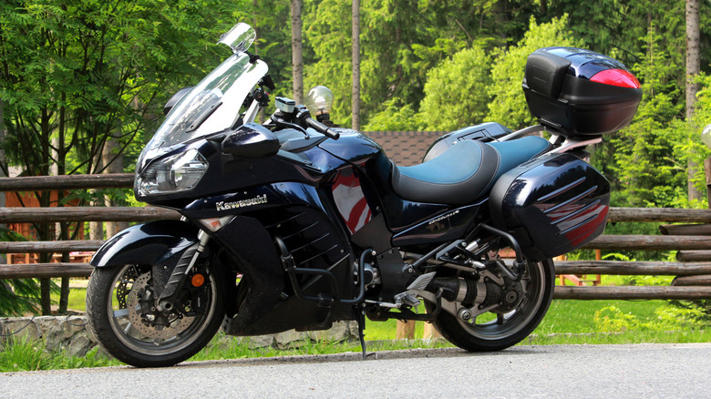 Black Kawasaki Concours 14 parked