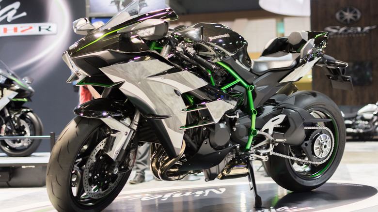 2015 Kawasaki Ninja H2 on display