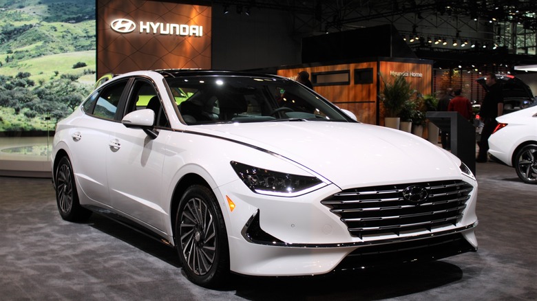 Hyundai Sonata Hybrid on display