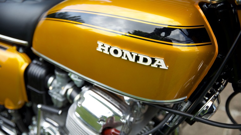 Vintage Honda CB750 bike detail