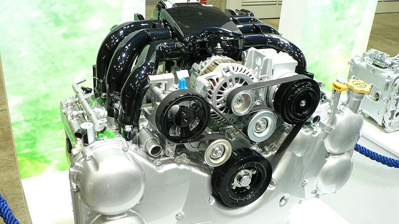 Subaru EZ36 engine on display