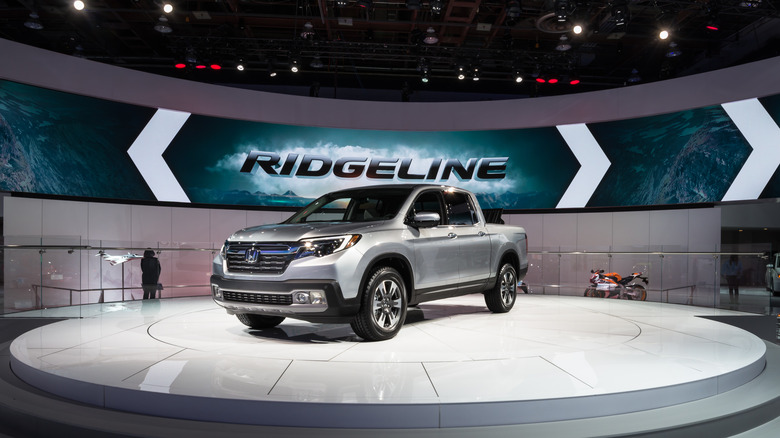 Gray Honda Ridgeline on display