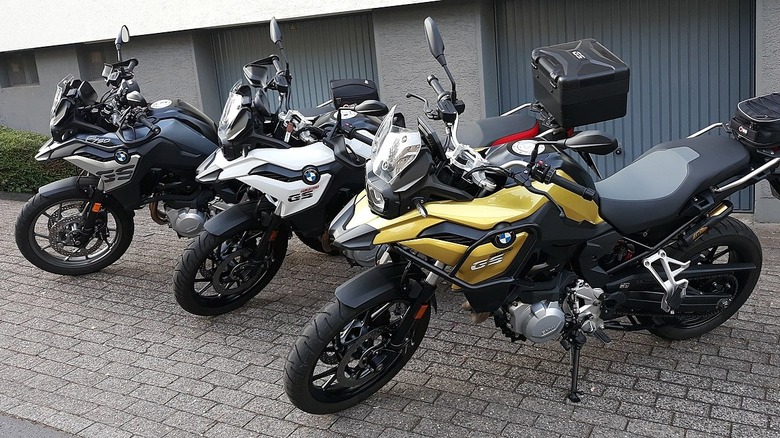 Three BMW F 750 GS motorcycles