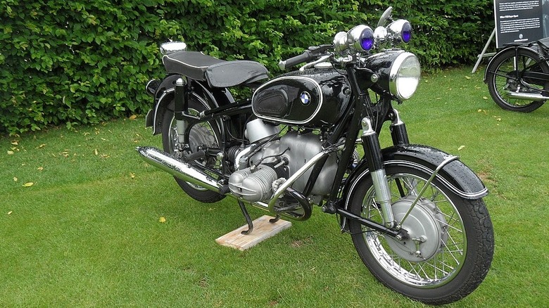 BMW R69 S parked on grass