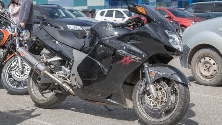 Parked Honda CBR1100XX Blackbird