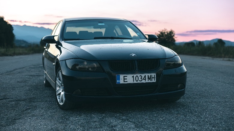 Black BMW 3 Series E90