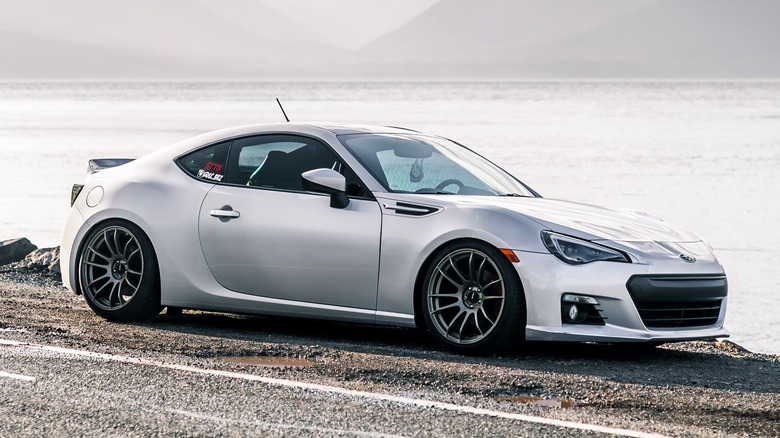 Toyota 86 on lakeside road