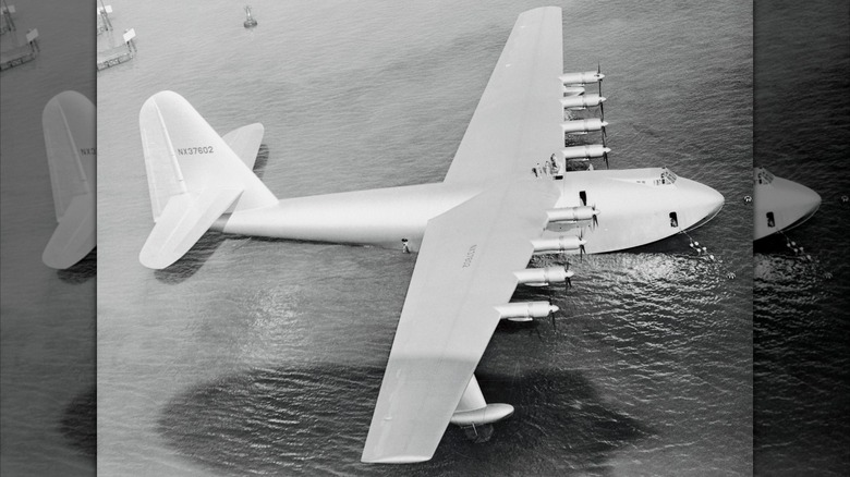 Aerial View of Howard Hughes' "Spruce Goose" 1947