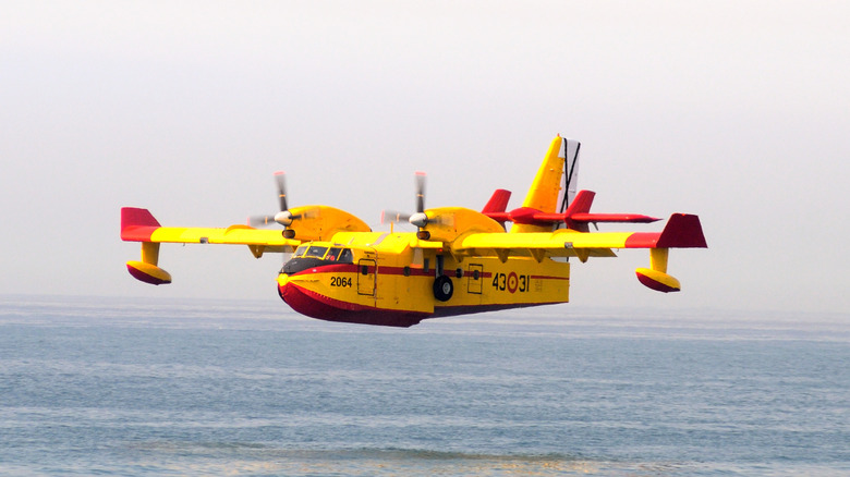 Canadair CL-415 "SuperScooper" Aerial Fire Fighting Vehicle flying