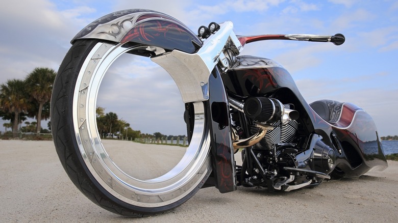 hubless harley-davidson custom motorcycle ballistic cycles