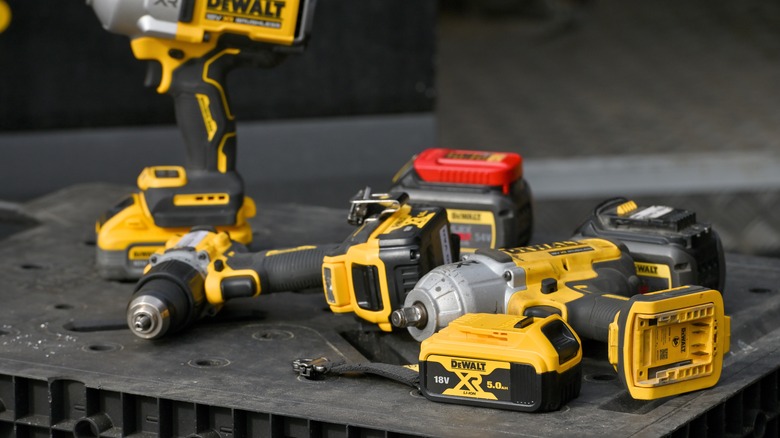 Collection of Dewalt power tools