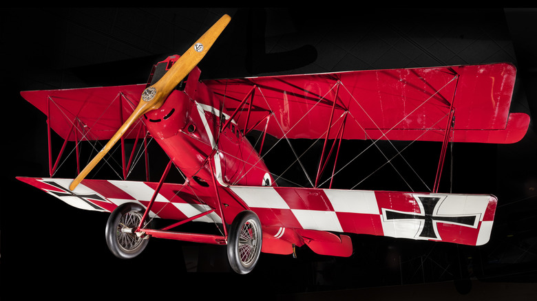 a red Pfalz D.III