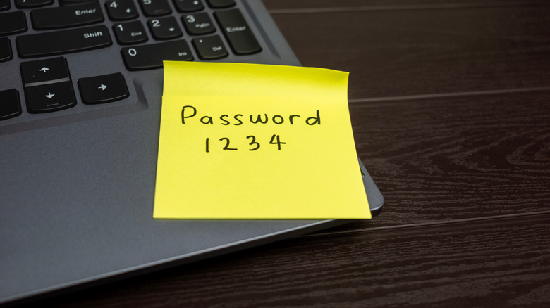 password post-it note with simple password