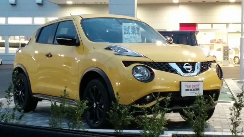 Yellow Nissan Juke