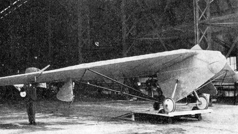 Westland-Hill Pterodactyl on ramp in hangar