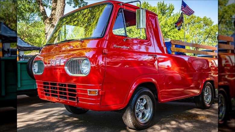 Red 1965 Ford Econoline Pickup