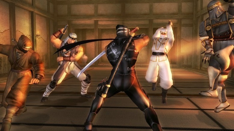 Ryu Hayabusa killing enemies with a katana