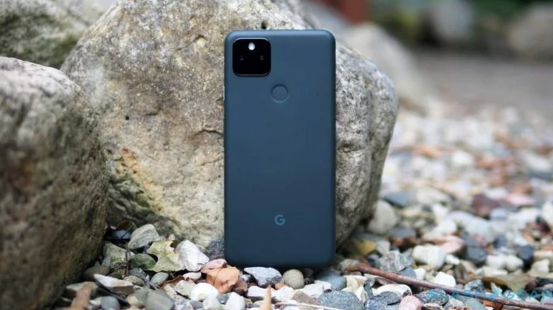 Google Pixel 5a face down