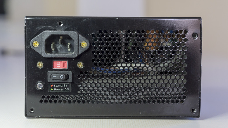 A PC power supply sitting on a table