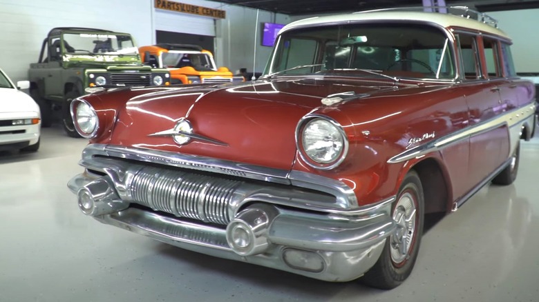 Red 1957 Pontiac Star Chief Custom Safari Transcontinental on display