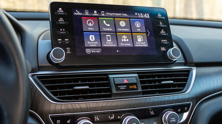 Android auto screen on a car stereo system