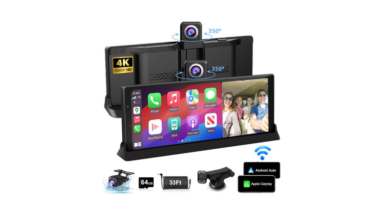 Jelkuz car stereo with rotatable dashcam