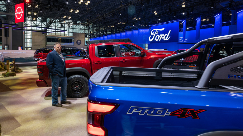 Ford trucks on display