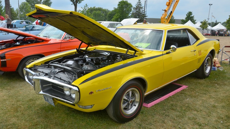 Pontiac Firebird with open hood