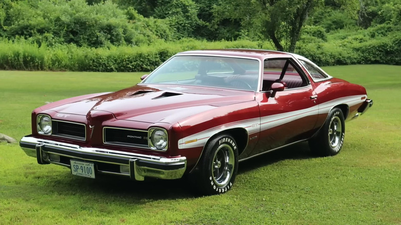 A red 1974 Pontiac LeMans GT