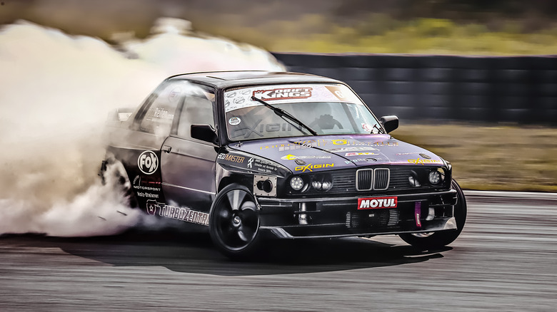 A drifting BMW E30