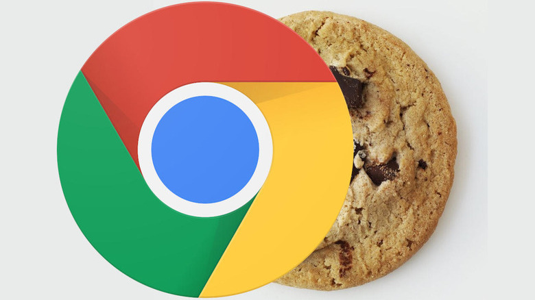 Google Chrome icon and a cookie