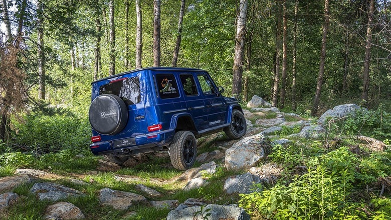 Mercedes-Benz G-Class on a rocky trail