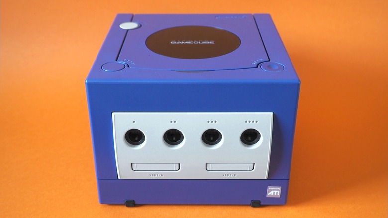 Purple GameCube console