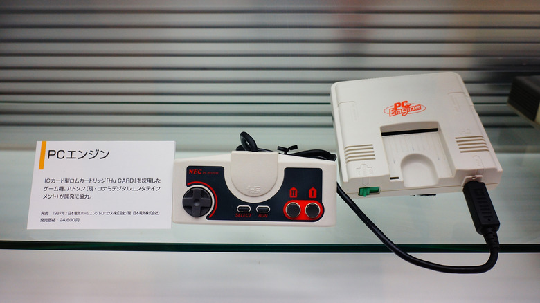 The PC Engine console on display