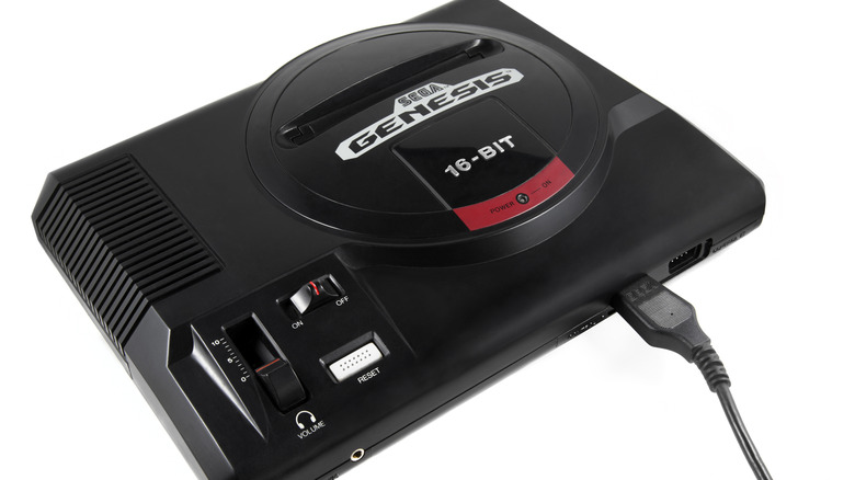 A Sega Genesis on white background