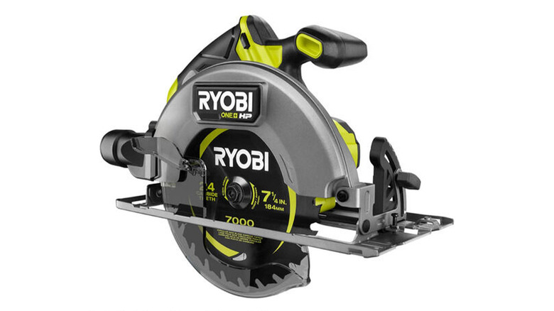 A product image of a Ryobi circular saw